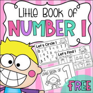 FREE Little Book of Number 1 - Half Page Booklet Pre-K Kindergarten