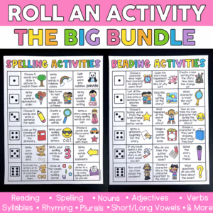 Roll an activity literacy centers