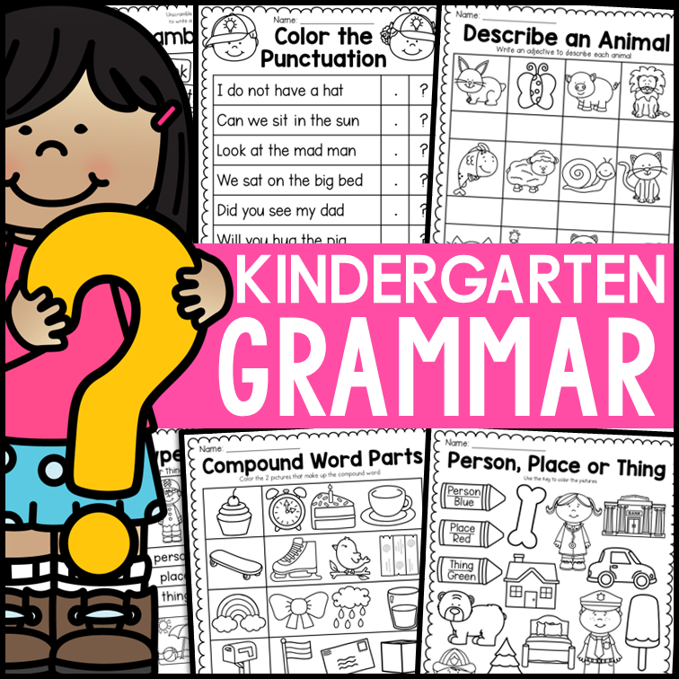 Kindergarten Grammar Worksheets - MEGA PACK