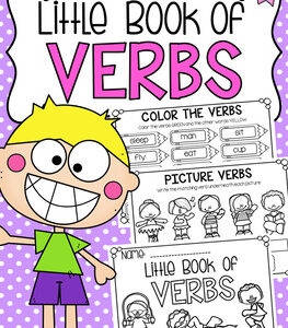 Little Book of Verbs - Half Page Printable Worksheet Booklet