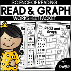 Read and Graph Phonics Worksheets (Science of Reading Aligned)