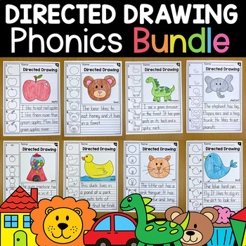 108 Phonics Directed Drawings BUNDLE - Alphabet, CVC, Digraphs & more!