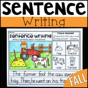 Fall Sentence Writing Worksheets
