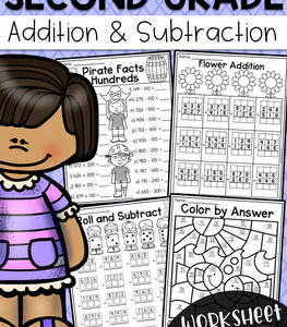 Second Grade Addition and Subtraction Worksheets - 2 Digit and 3 Digit