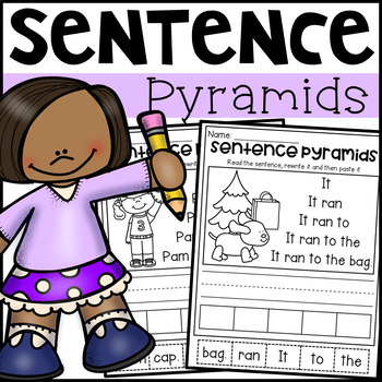 Sentence Pyramids Worksheets - Reading and Fluency Work