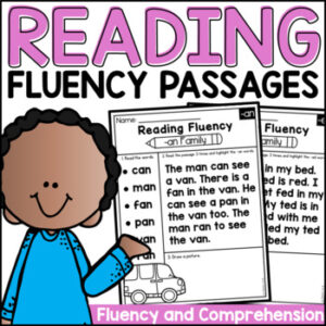 Fluency Reading Passages for Kindergarten - Word Families and Comprehension