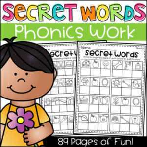 Secret Words Phonics Worksheets - CVC, Long Vowels, Digraphs, Blends & More!