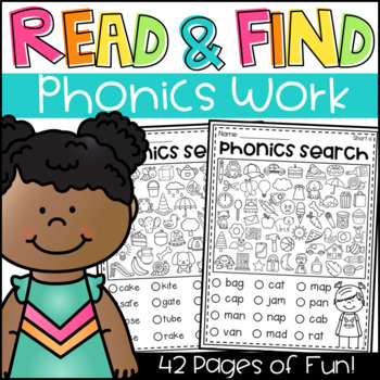Read and Find Phonics I Spy Worksheets - CVC, Long Vowels, Digraphs and More!