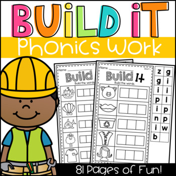 Build It Phonics Worksheets - CVC, Long Vowels, Digraphs, Blends & More!