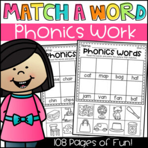 Match a Word Phonics Worksheets - CVC, Long Vowels, Digraphs, Blends & More!