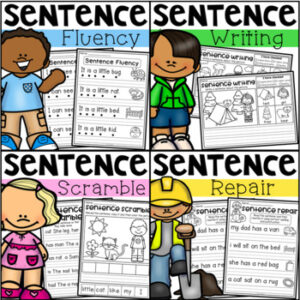 Sentence Work Worksheets BUNDLE - Fluency, Editing, Writing, Unscrambling