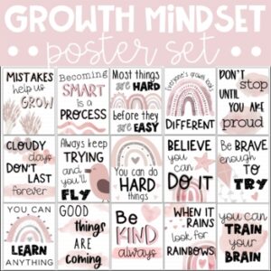 Neutral Boho Growth Mindset Posters
