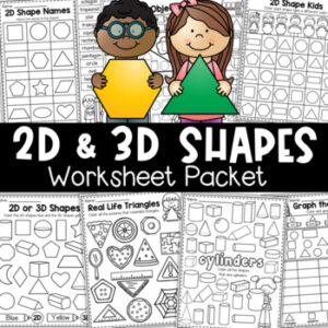 2D and 3D Shapes Worksheets - MEGA PACK