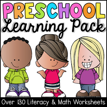 Preschool Worksheets - Math and Literacy Learning Packet - Distance Learning