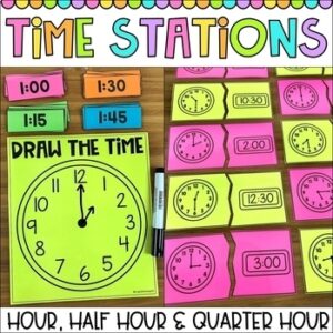 Time Math Stations - Hour, Half Hour and Quarter Hour