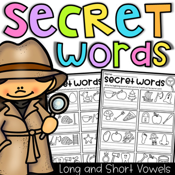 Secret Words Worksheets - CVC, Short Vowels and Long Vowels
