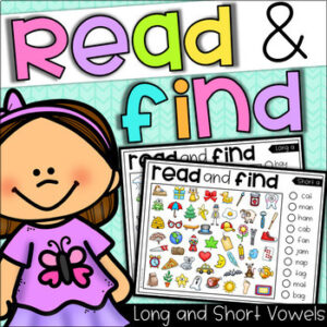 Read and Find Picture Puzzles - Short Vowels and Long Vowels