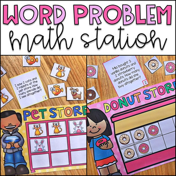 Word Problem Math Station - Donut Store and Pet Store