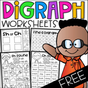 Free Digraph Worksheets - ch, th, sh
