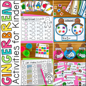 Gingerbread Activities for Kindergarten - December Literacy and Math
