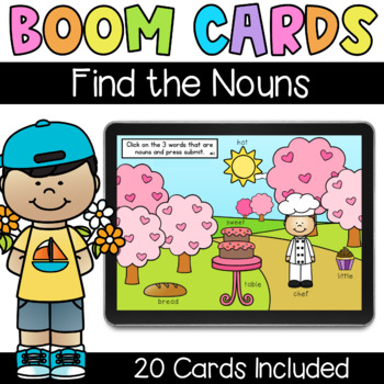 Find the Nouns - Digital Task Cards - Boom Cards