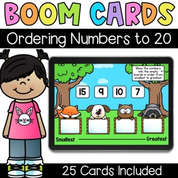 Ordering Numbers to 20 - Digital Task Cards - Boom Cards