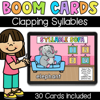Clapping Syllables - Digital Task Cards - Boom Cards