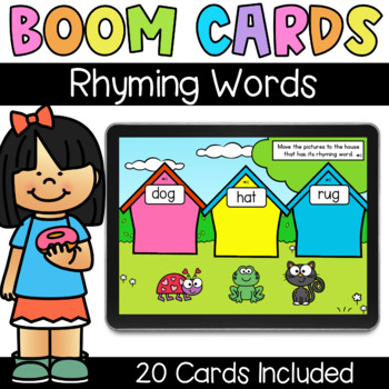Rhyming Words - Digital Task Cards - Boom Cards