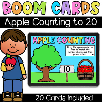 Apple Counting to 20 - Digital Task Cards - Boom Cards