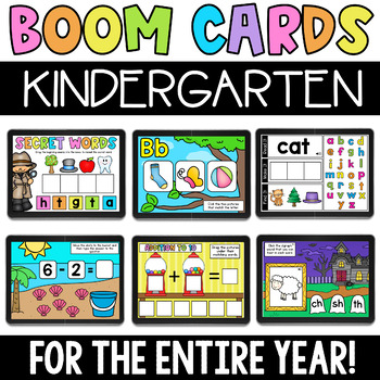 Kindergarten Digital Boom Learning Games - Math and Literacy