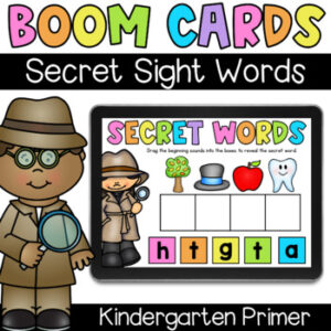 Secret Sight Words - Kindergarten Primer - Digital Task Cards - Boom Cards