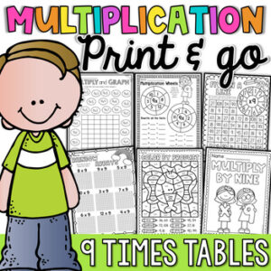 Multiplication Worksheets and Activities - 9 Times Tables