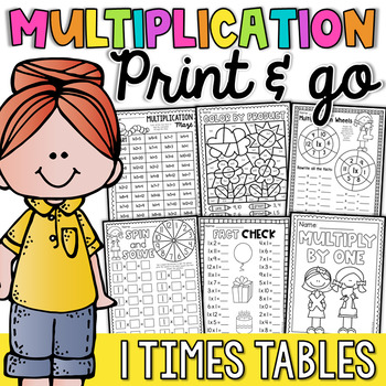 Multiplication Worksheets and Activities - 1 Times Tables