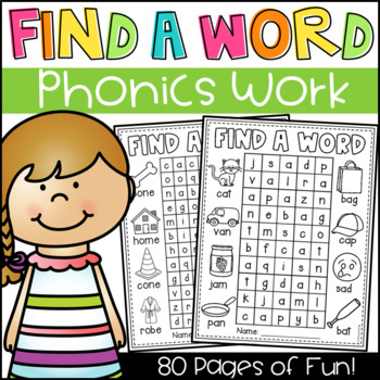 Find a Word Phonics Worksheets - CVC, Long Vowels, Digraphs, Blends & More!