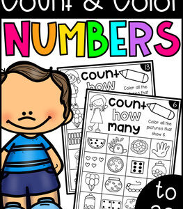 Numbers to 20 Worksheets - Count and Color Numbers