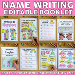 Name Writing Practice Worksheets - Editable Booklet with Autofill!