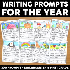 Monthly Writing Prompts for Kindergarten and First Grade