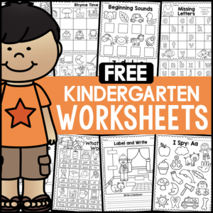 FREE Kindergarten Literacy Worksheets - Grammar, Phonics, Writing, Alphabet