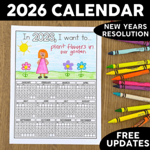 2026 Calendar- DIY New Year's Resolution - Parent Gift