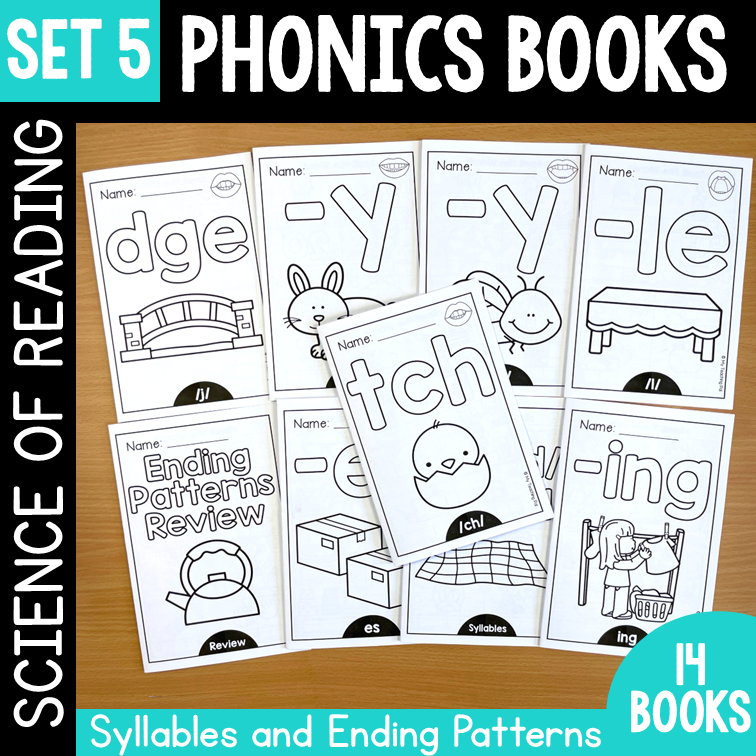 Syllables and Ending Patterns Phonics Books - Science of Reading Aligned - SET 5