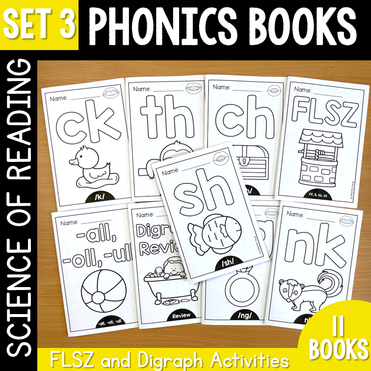 Digraph and FLSZ Phonics Books - Science of Reading Aligned - SET 3