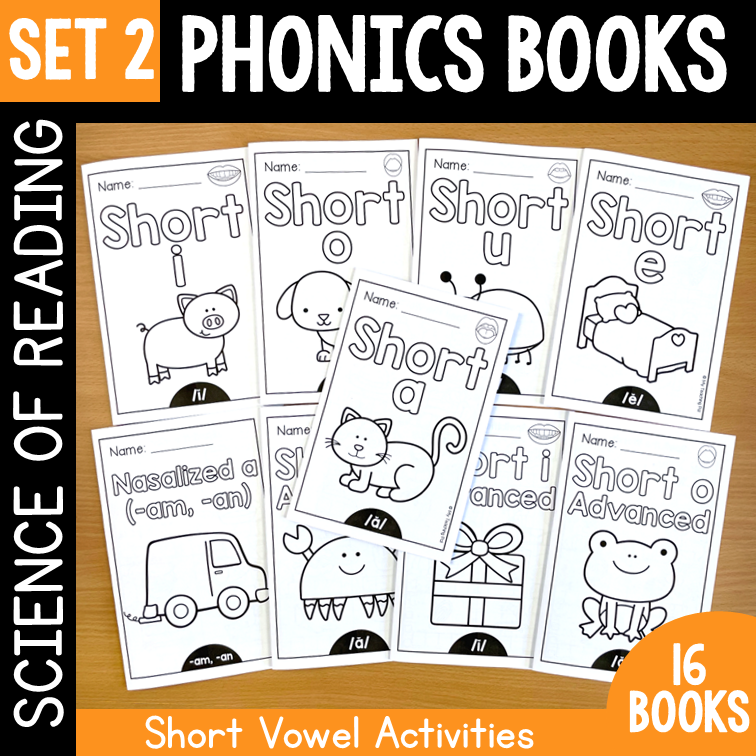 Short Vowels Phonics Books - Science of Reading Aligned (CVC and Blends) - SET 2