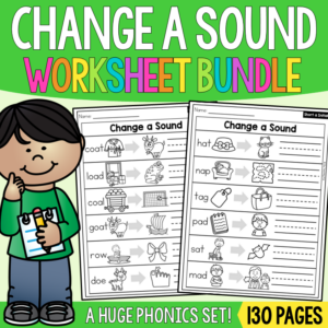 Change a Sound Phoneme Substitution Worksheets - Science of Reading Aligned
