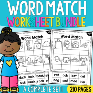 Word Match Phonics Worksheets - Decodable Words - (Science of Reading Aligned)