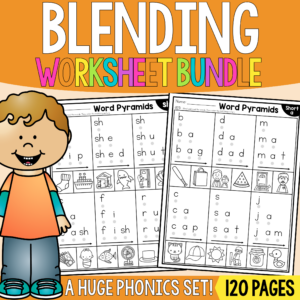 Blending Worksheets - Word Pyramids with Decodable Words (Science of Reading)