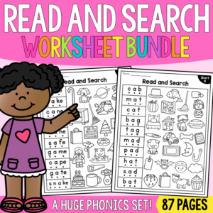 Read and Search I Spy Worksheets BUNDLE - Decodable Words - Science of Reading