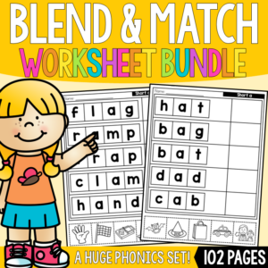 Blend and Match Worksheets BUNDLE - Reading Decodable Words - Science of Reading