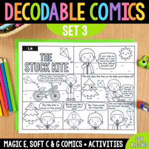 Decodable Comics - Magic E and Soft C & G - Science of Reading - SET 3