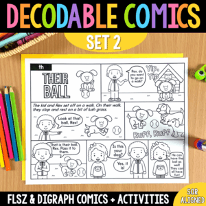 Decodable Comics - Digraphs & FLSZ - Science of Reading - SET 2