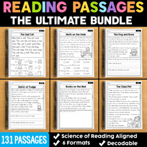 The ULTIMATE Phonics Decodable Reading Comprehension Passages BUNDLE – SETS 1-6